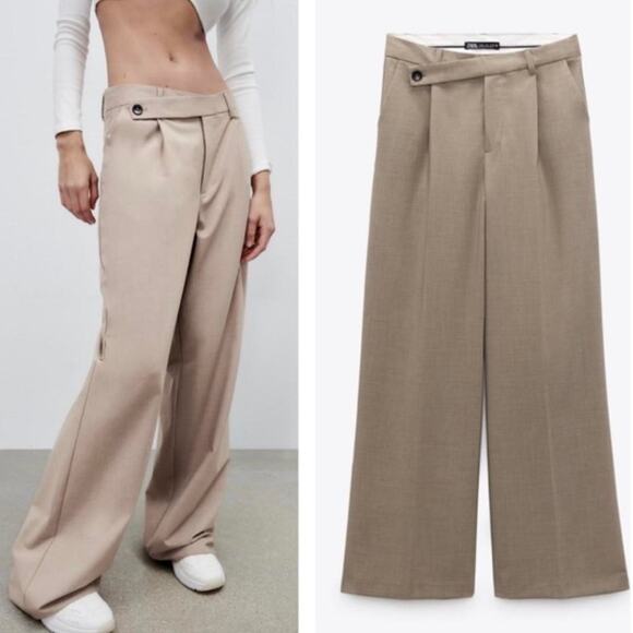 Zara Pants - Zara tan wide leg trousers